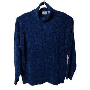 Jordan Craig Navy Blue  Soft Knit Turtle Neck Sweater Size L Womens